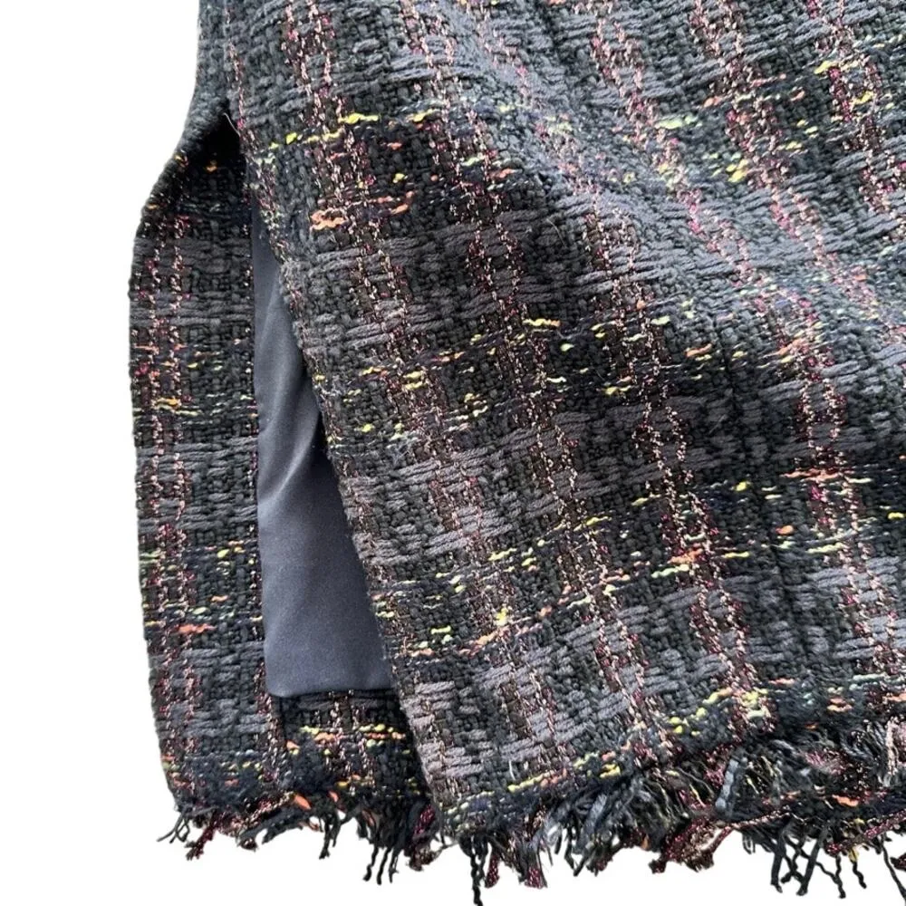 Chico's Elongated Tweed Shimmer Vest Size 1 Navy Pink Spring Summer - Image 6