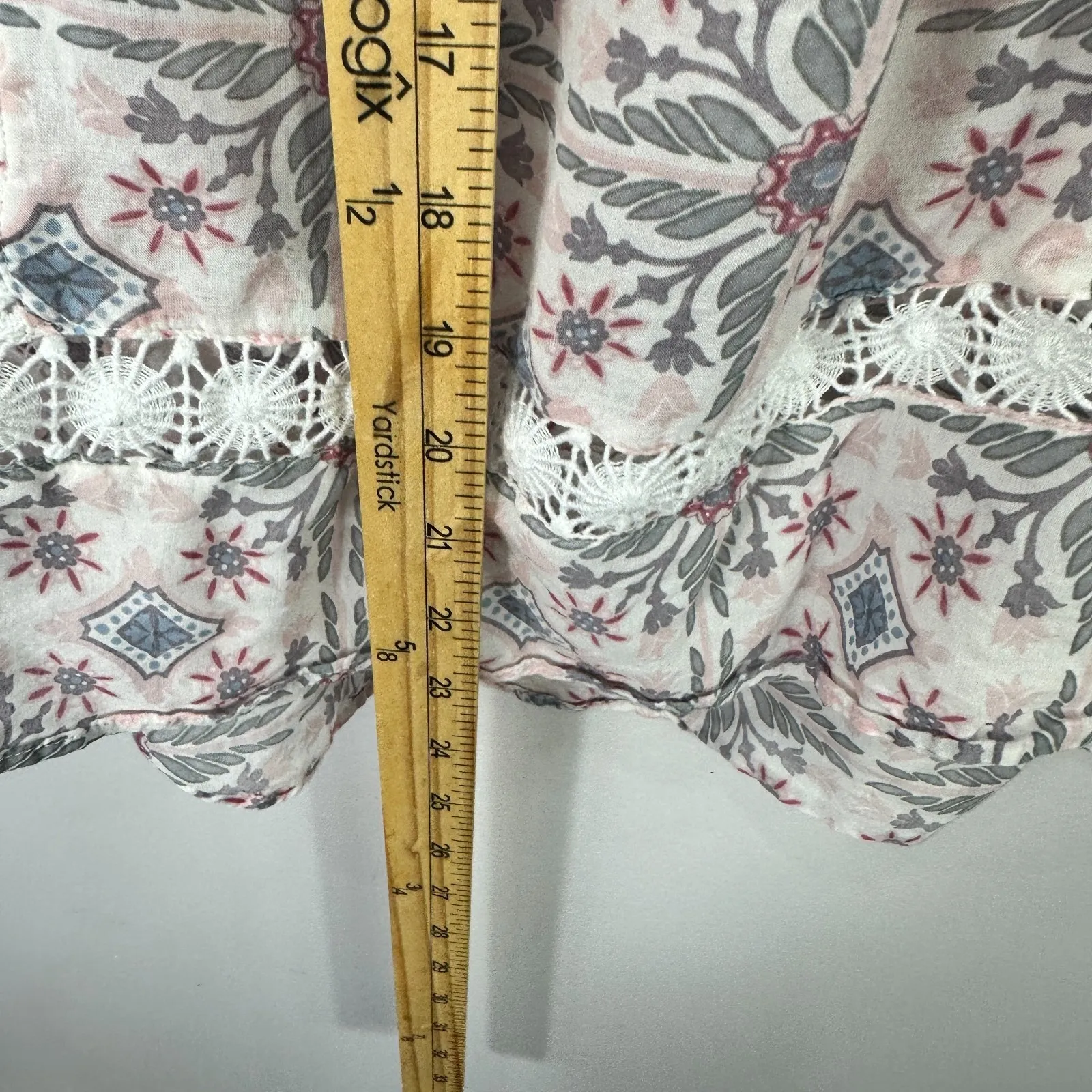 LOFT Blouse Womens S Boho Floral Crochet Trim Cottagecore Indie Prairie Romantic - Image 6