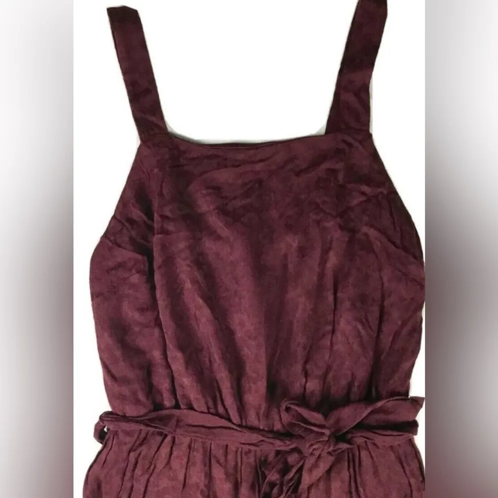 Xhilaration Women's Square Neck Sleeveless Tie Front
Cropped Jumpsuit - Burgundy - Image 6