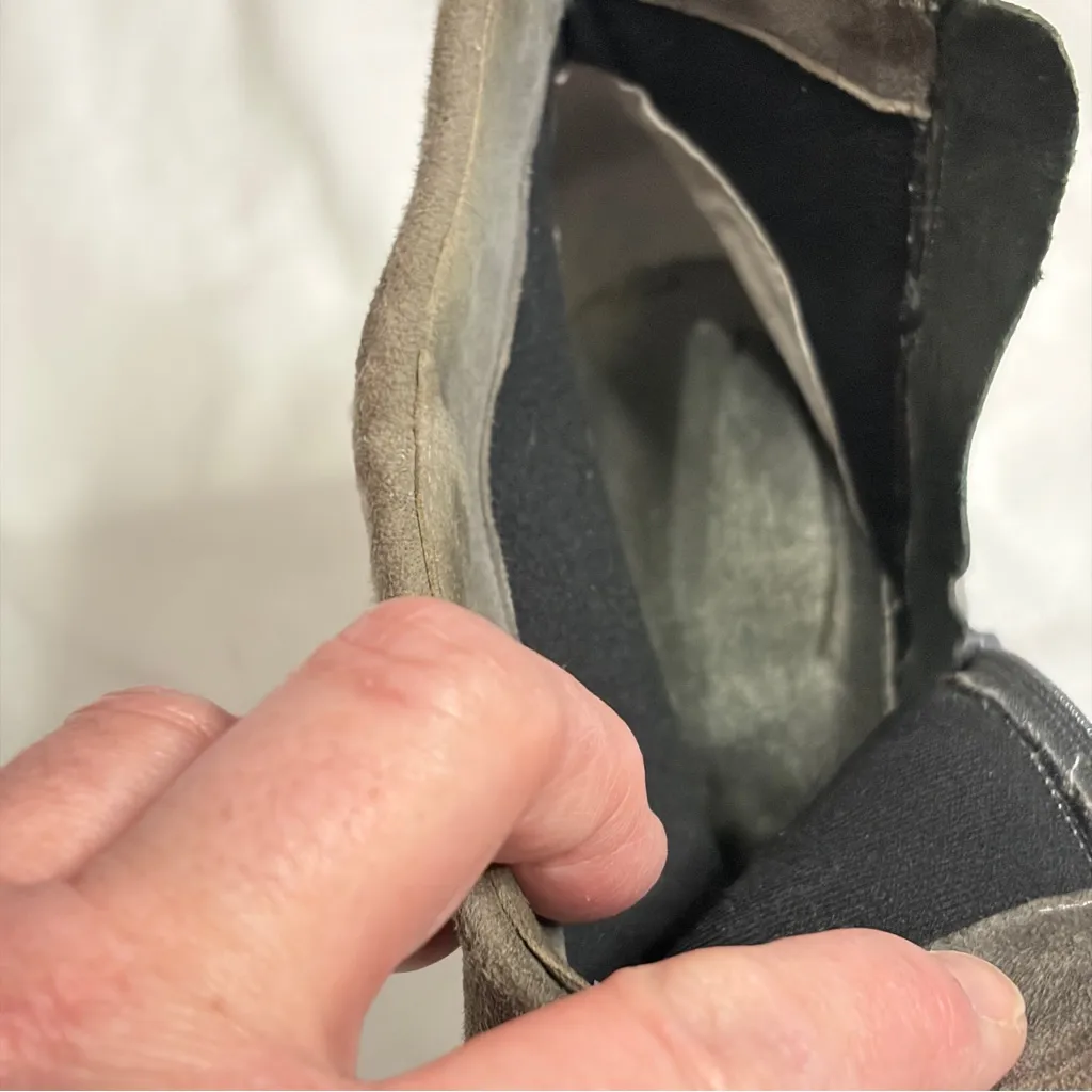 QUIPID* Gray Suede Ankle Boot with Button Detail, Size 8.5 - Image 8