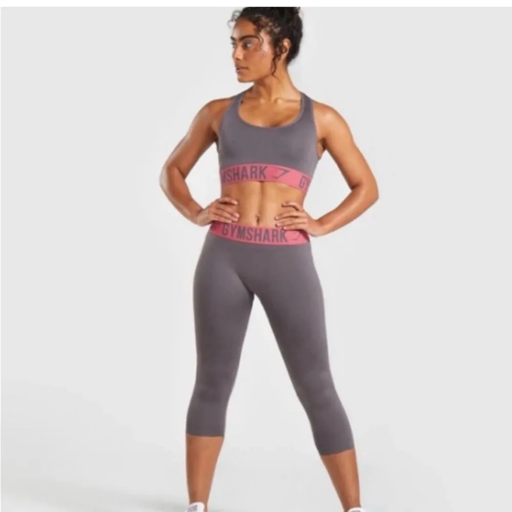 Gymshark NWT Y2K OG Fit Cropped Leggings Womens Medium Slate Lavender Rose Gym - Image 6