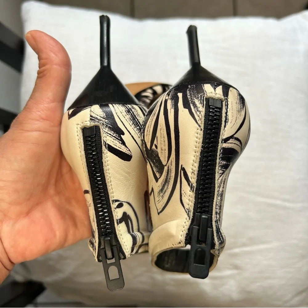 3.1 Phillip Lim Black and Cream Stiletto Heels - Image 3