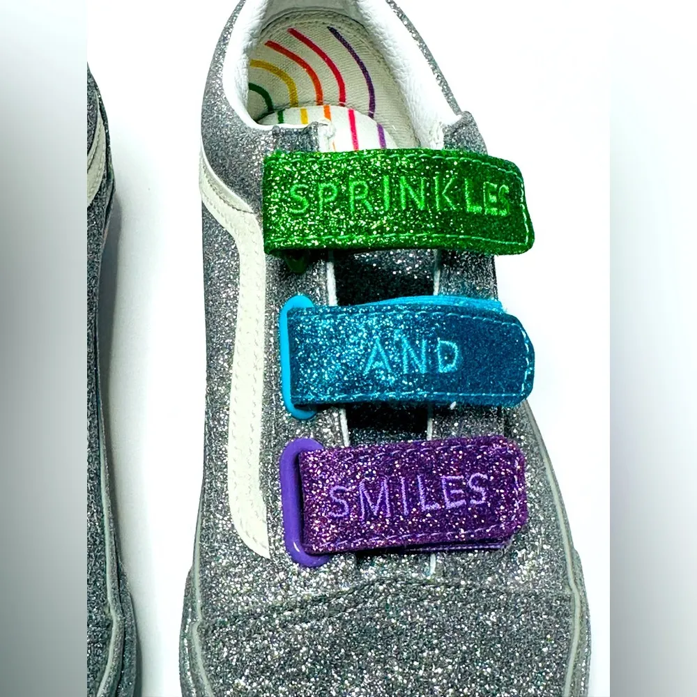 Vans x Flour Shop Old Skool V Glitter Rainbow Skate Sneaker Shoe Size 7 NWOB - Image 8