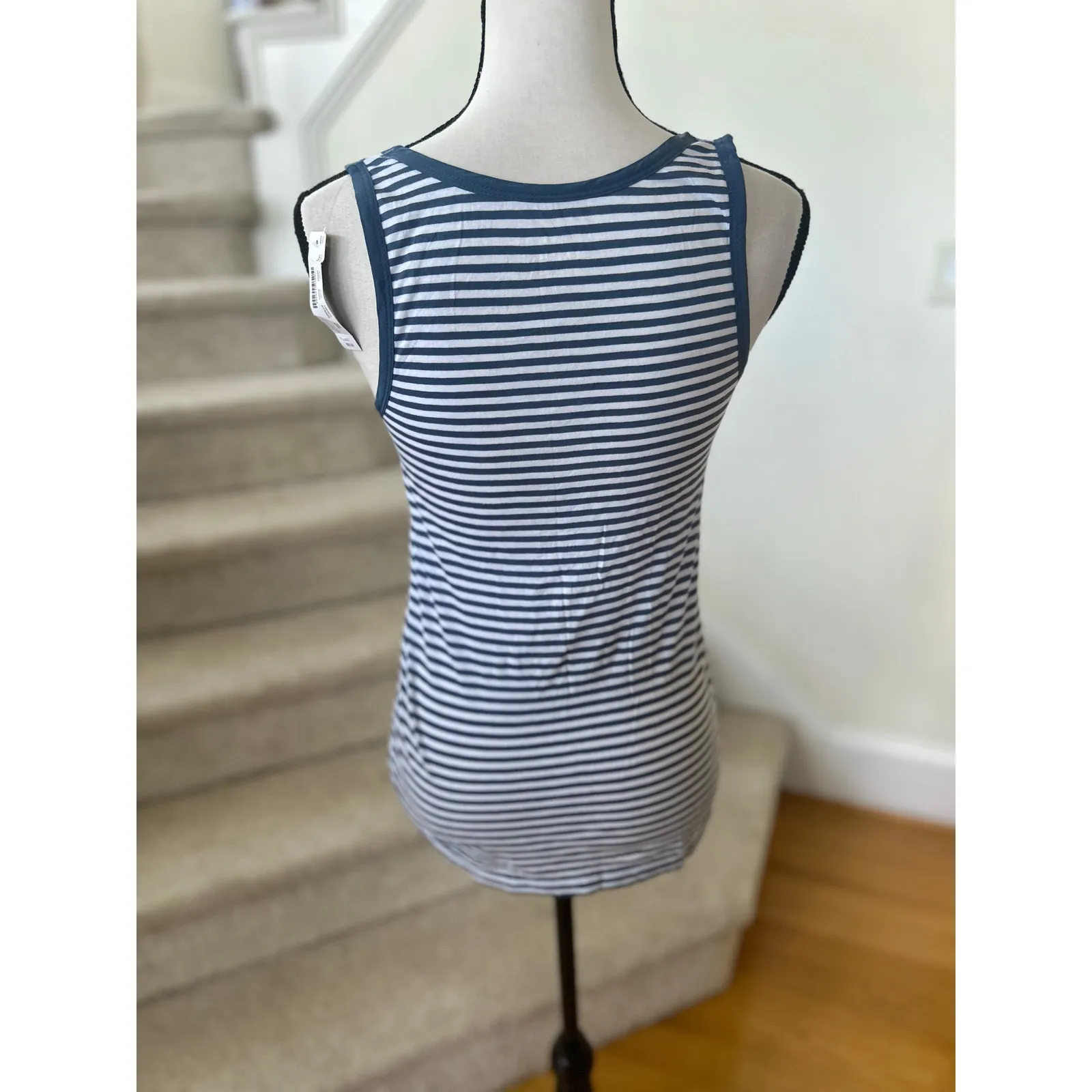 NWT J.Crew Slate Blue & White Stripe Nautical Scoop Neck Tank Top - Image 3