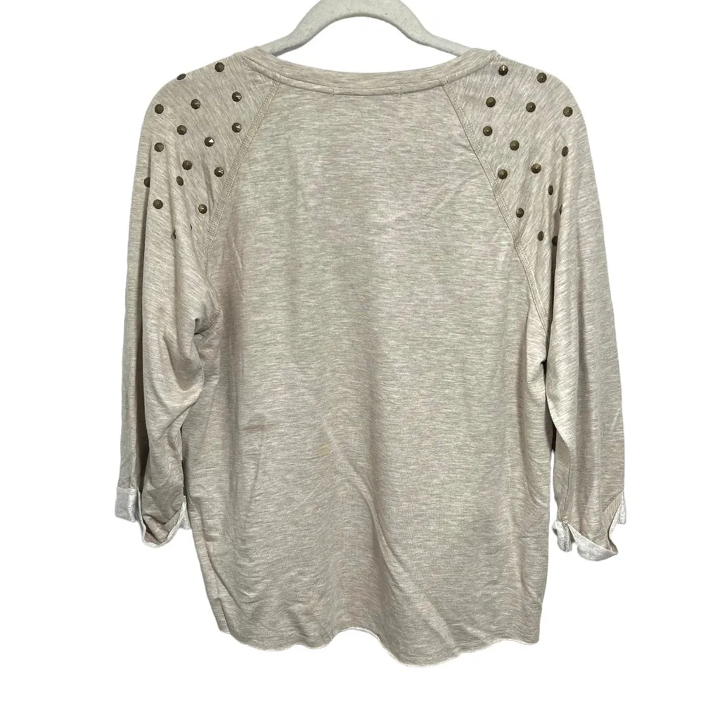 Democracy Women Size S Brown Stud Embellished 3/4 Sleeves Sweater Pullover NWT - Image 7