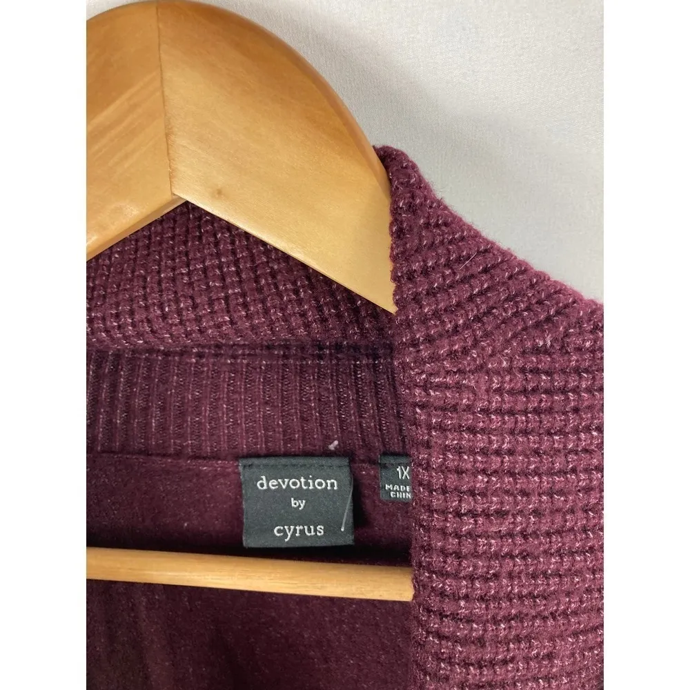 Devotion by Cyrus Mock Neck Purple Sweater Size 1X - Image 2
