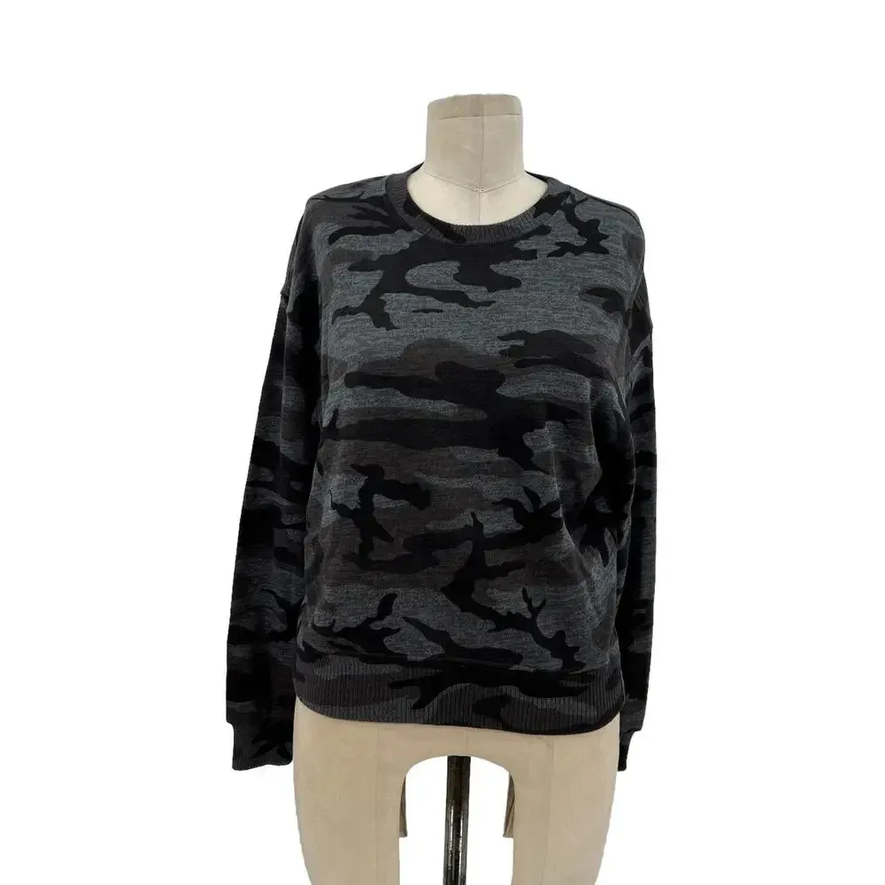 Rails Ramona Sweatshirt Iron Camo Print Gray‎ Black Long Sleeve Size XS - Image 3
