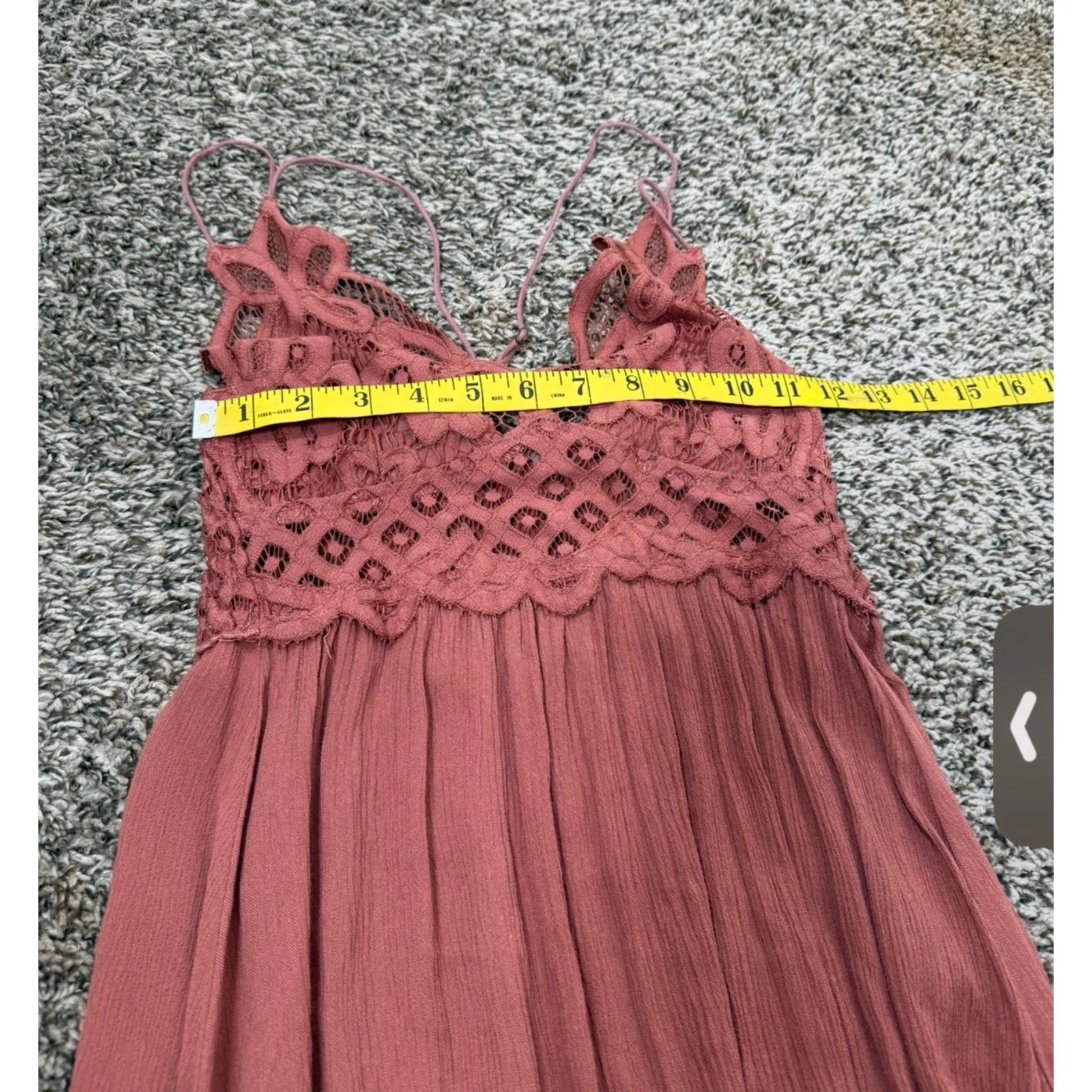 Free People Womens Orange Adella Mini Dress Sz XS Boho Feminine Cute - Image 8