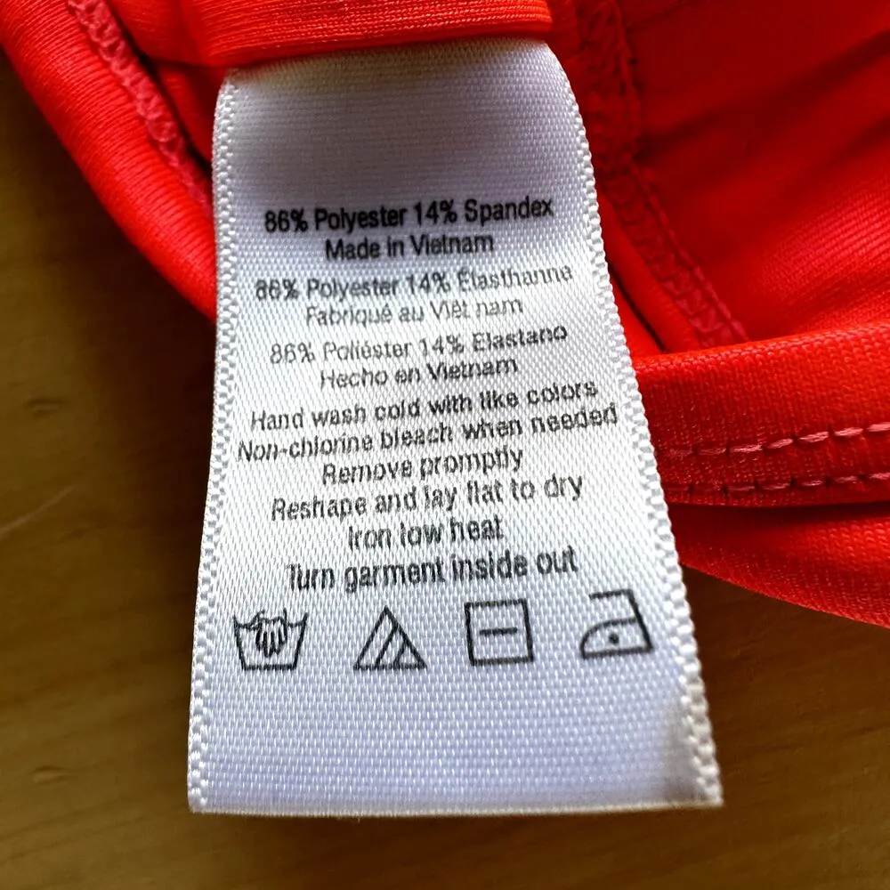 Alo Yoga Sunny Strappy Sports Bra Quick Dry Light Support Workout Orange Small - Image 6