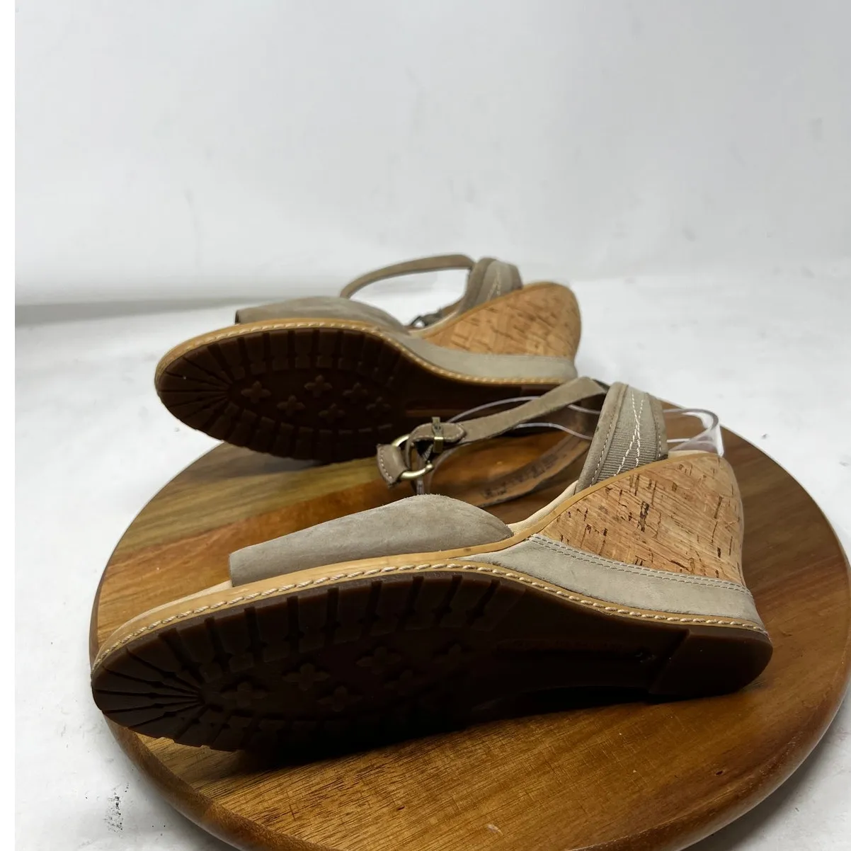 Timberland Sandals  EARTHKEEPERS Maeslin Tan Leather Cork Wedge Sandals Size 10‎ - Image 8