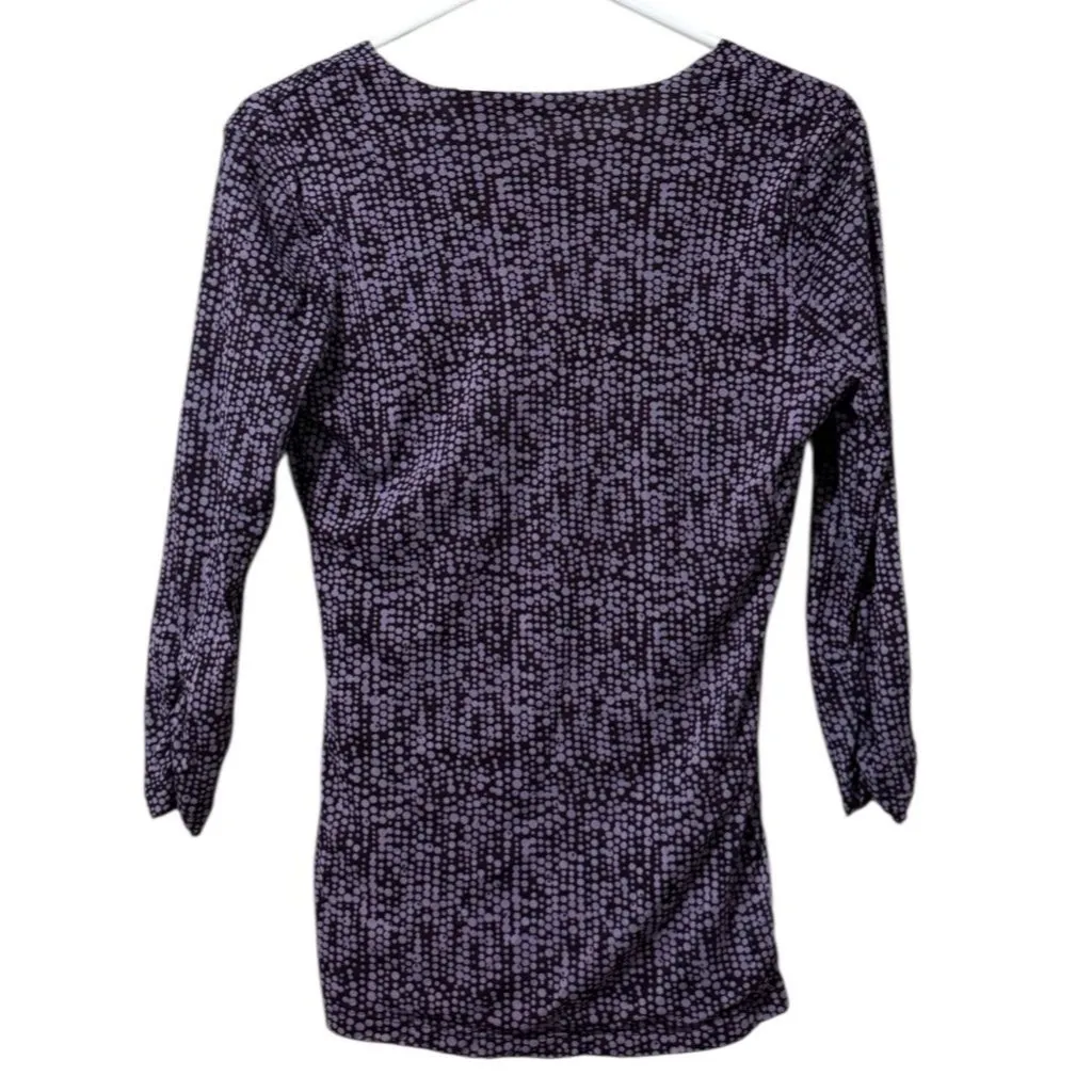 Worthington Women Blouse Size Medium V Neck Runched Sleeves Office Career City - Image 2