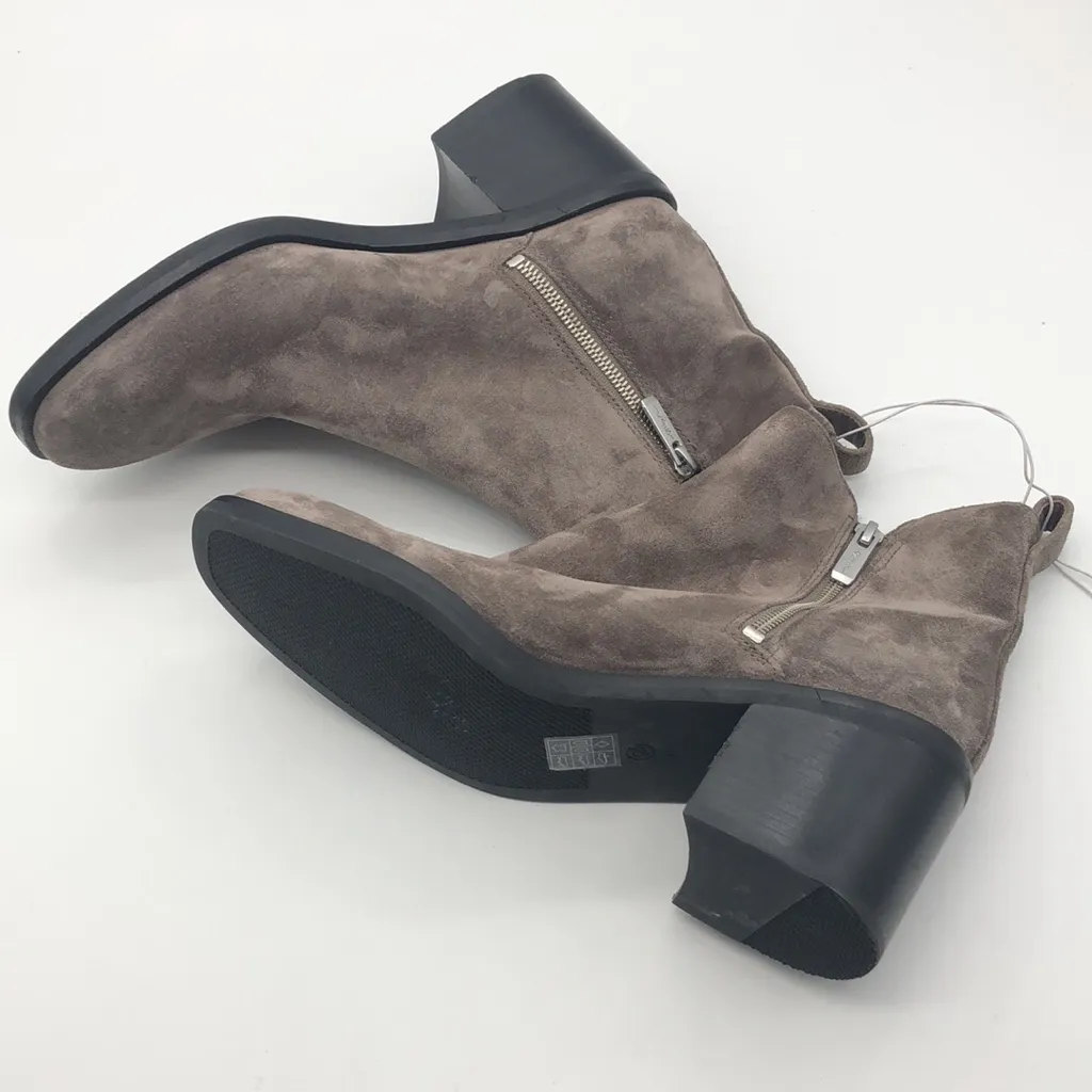 3.1 PHILLIP LIM Charcoal Gray Elegant Suede Ankle Boots. - Image 8