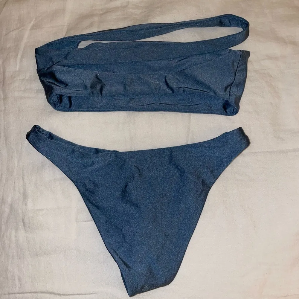 Jade Swim Halo Bikini Top and Most Wanted Bikini Bottom Blue - Image 3