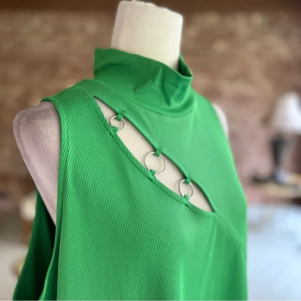 Venus Top Mock Neck Ribbed Knit Cutout Mock 2X Party Cocktail Chic Glam Brunch - Image 12