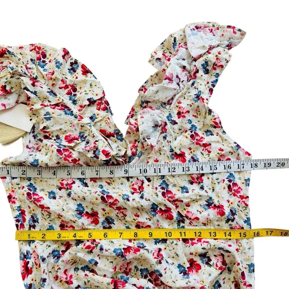 Doen silk blend Floral Sleeveless Dress NEW Pink Size L - Image 4