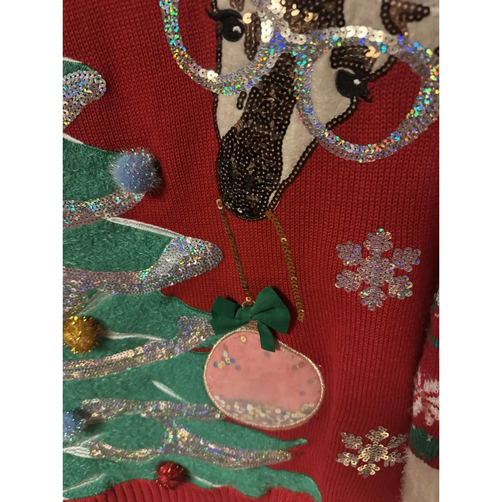 United States Sweaters Holiday Women's Size XL Appliqué And Embellished Tunic - Image 3