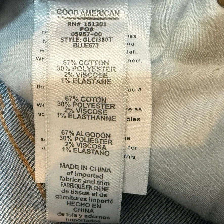 Good American 4/27 distressed high rise waist stretch jean J2 3021 - Image 5