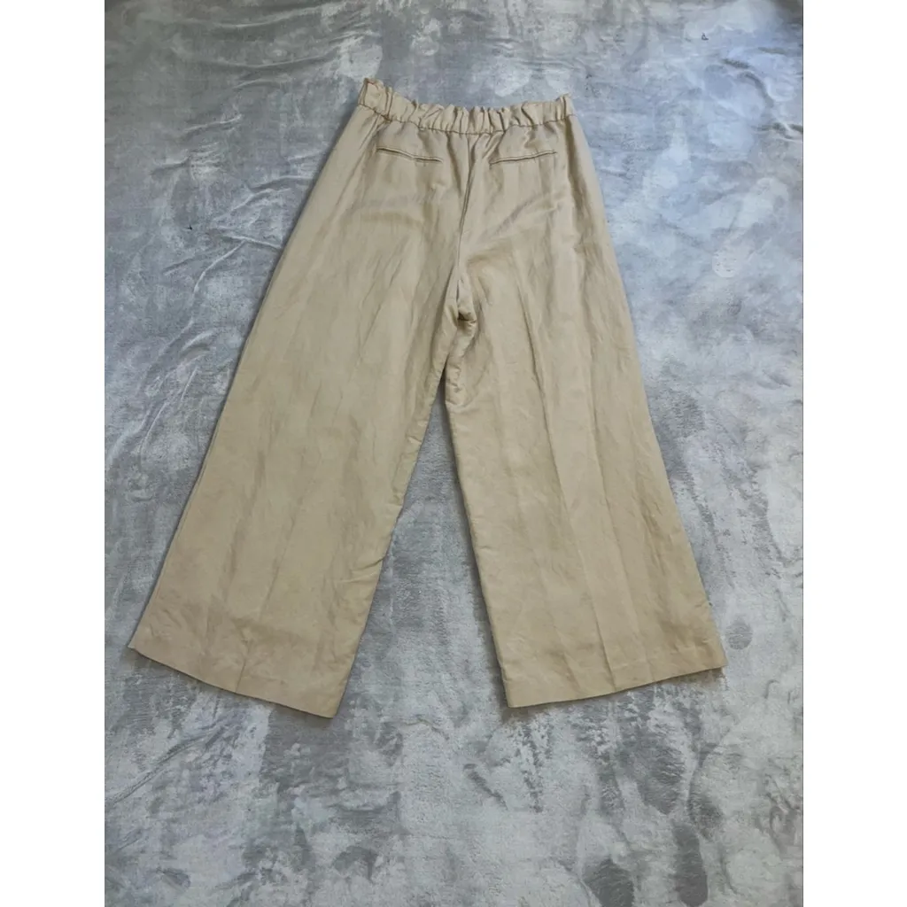 Business Casual Ann Taylor Beige Wide Leg Pants XL - Image 6