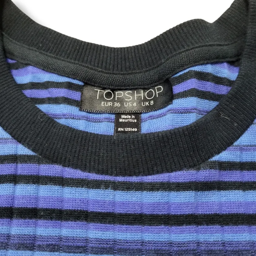 Topshop Dress Size 4 Topshop Bodycon Dress Ribbed Shirt Dress Striped Knit Dress Women's Dress - Image 5