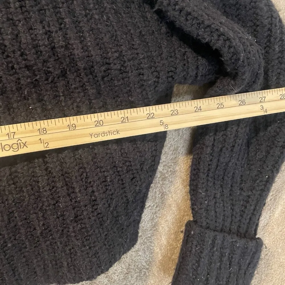 Anthropologie Maeve Sweater Womens Sz Medium Black Knit Mock Neck Oversized Crop - Image 5