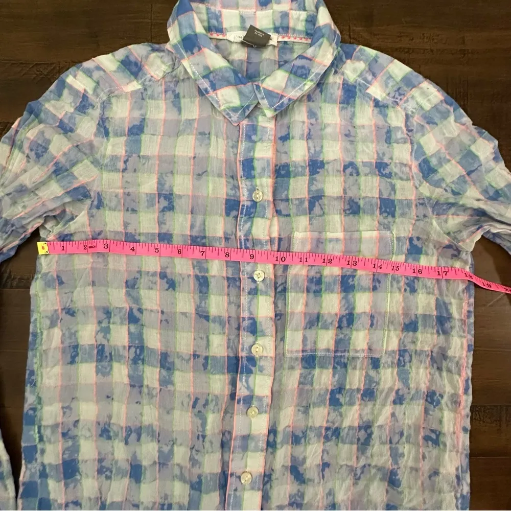 Pilcro Anthropologie Blue Tie Dye Buttondown Shirt X-Small XS‎ - Image 7
