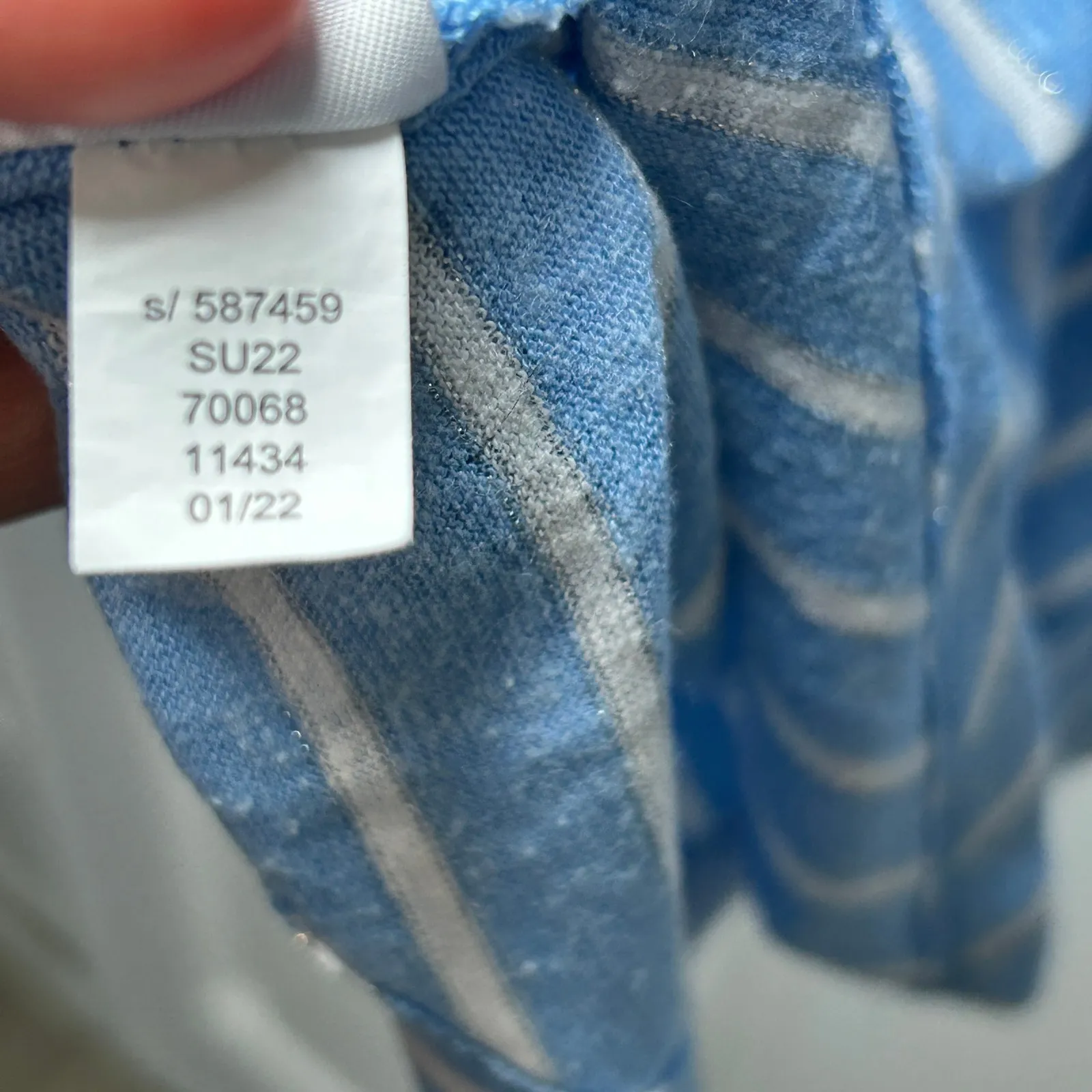 LOFT Women's XS Tank Top Blue White Striped Sleeveless Linen Blend Casual V Neck - Image 6