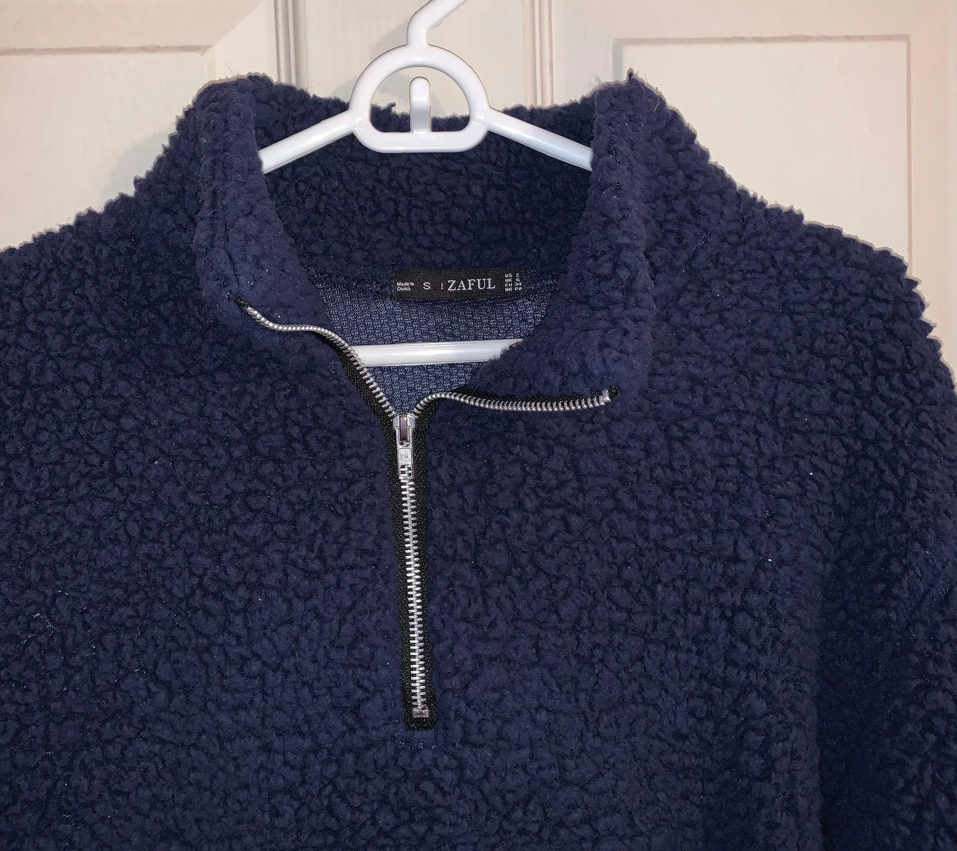 Navy Cropped Sherpa - Image 6