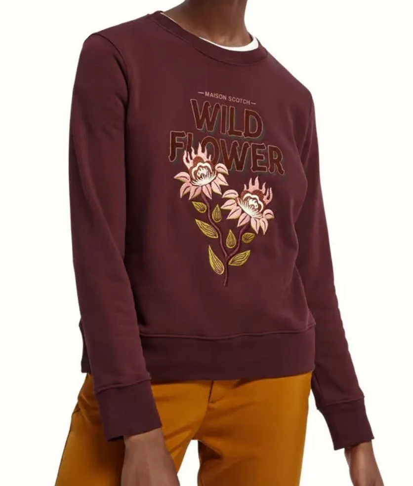 SCOTCH & SODA Maison Scotch Sweatshirt Floral Embroidery Womens Size Small - Image 12