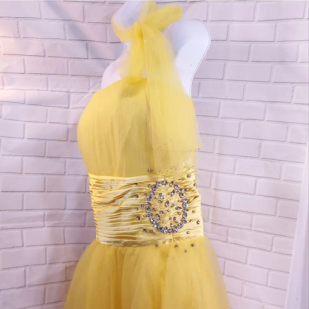 May Queen Couture Size 20 Short Formal Dress Yellow - Image 2