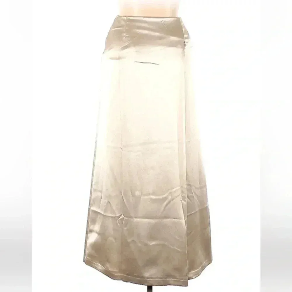 Vintage Marie St. Claire | Champagne Formal Midi Skirt Size 14 Large L - Image 2