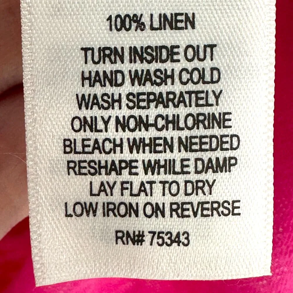 Jones New York | XS | 100% Linen Magenta Pink Sleeveless V-Neck Blouse T-Shirt - Image 5