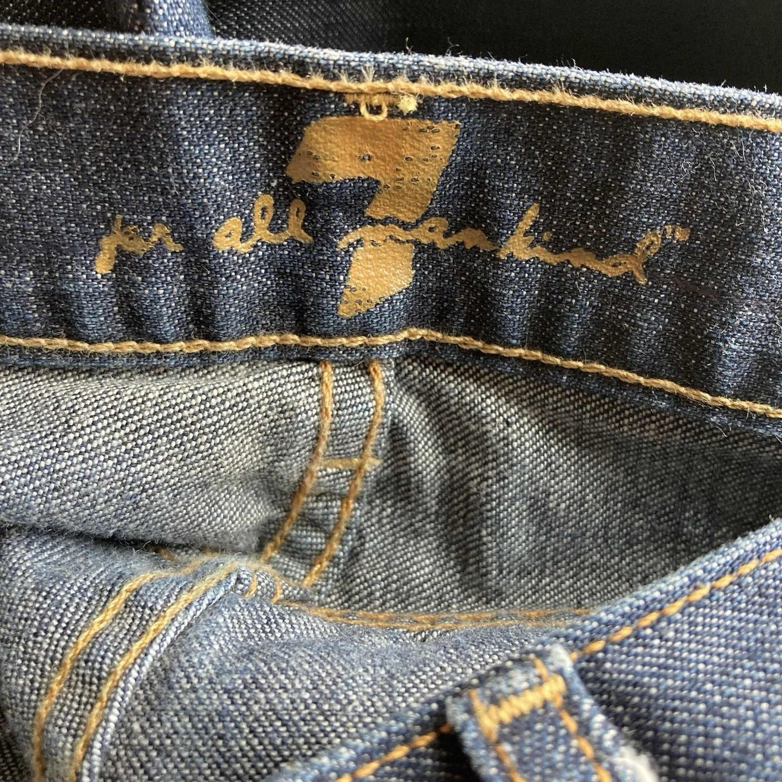 7 For All Mankind Dojo 28 Flare Trouser Blue Denim Jeans 30 x 31 U115B019U-019U - Image 7
