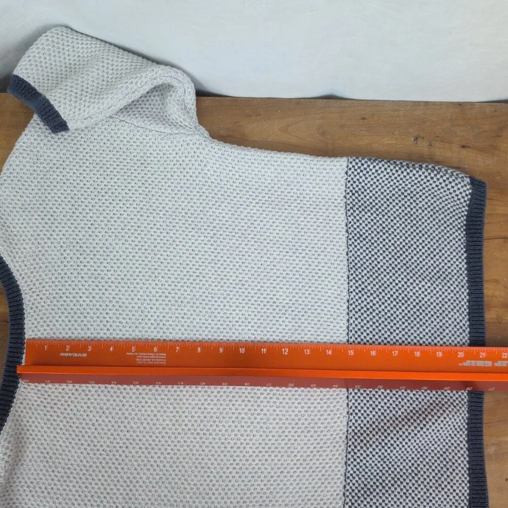 The White Company London Heavy Knit Short Sleeve Sweater Top Large Blue - Image 4