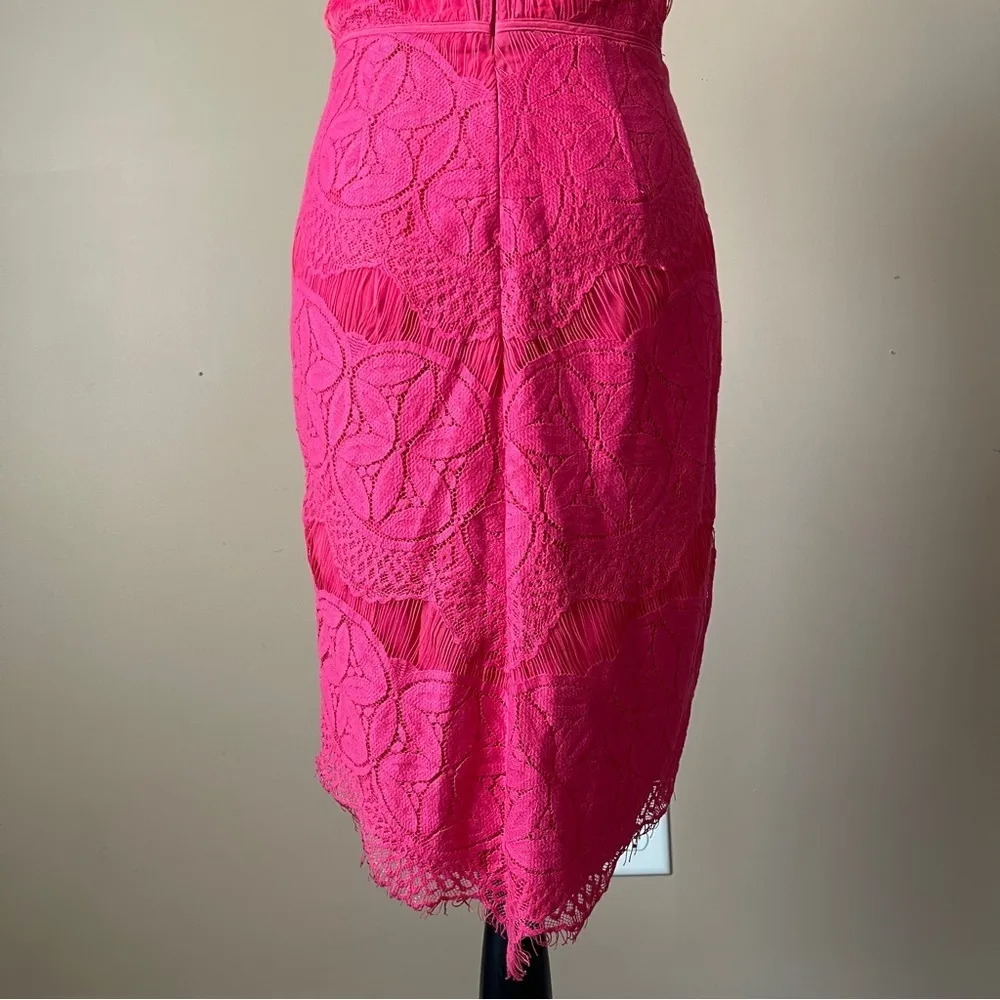 ADELYN RAE | Fuchsia Pink Lace Sleeveless Sheath Dress Sz S - Image 6