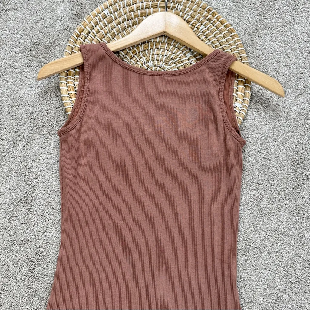 Popilush Women’s Shapewear Modal Sculpting Mini Tank Dress in Light Brown Size L Size L - Image 8