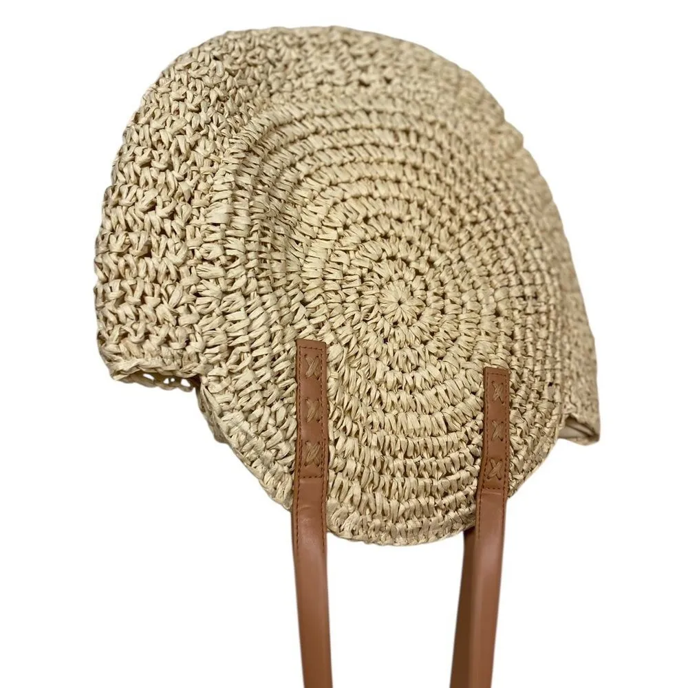 #170 BOUTIQUE Tan Woven Tote Bag - Image 5