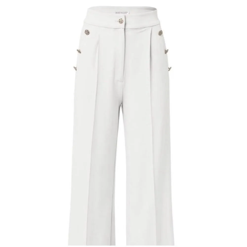 Venus ✨ White High Waisted Flat Front Sz 6 Pants with Pleats✨ - Image 6