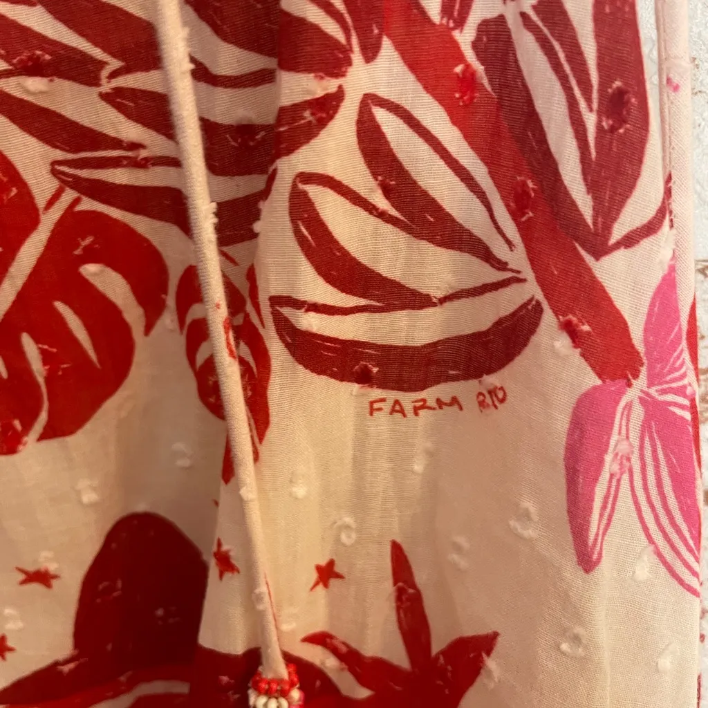 FARM Rio NWT Red and White Leaf Print Dress - Image 5