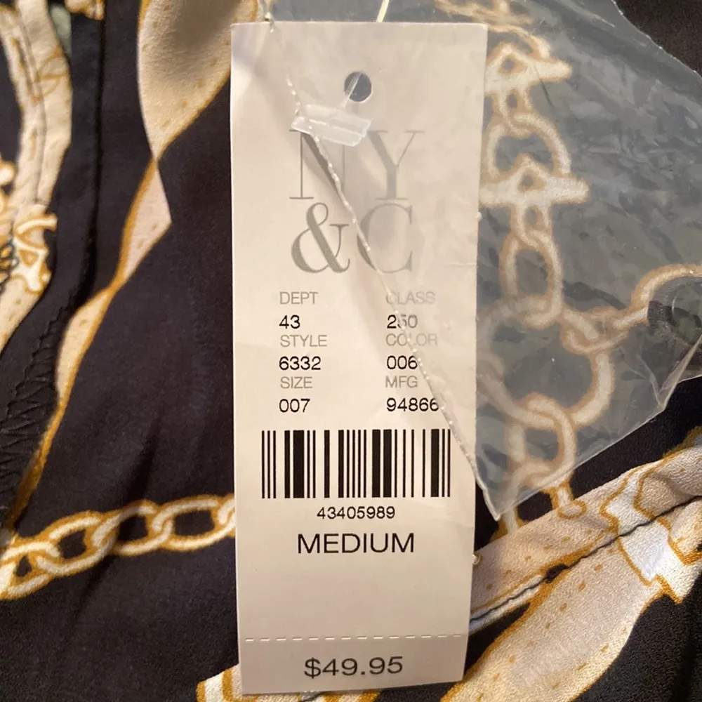 Soho by NY&Co Gold Chain Scarf Tank Top Black Size M - Image 8