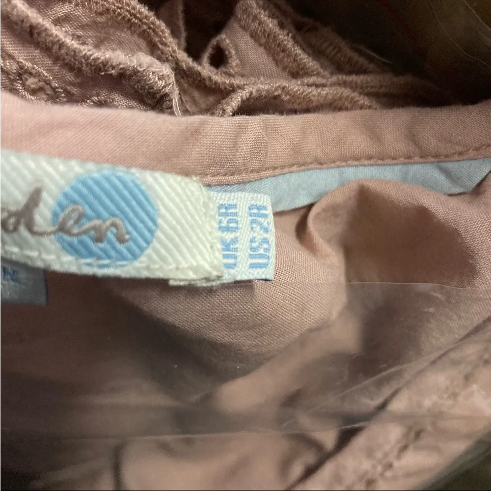 Boden Embroidered Eyelet Scoop Neck Pink Blouse Women’s 2‎ - Image 3
