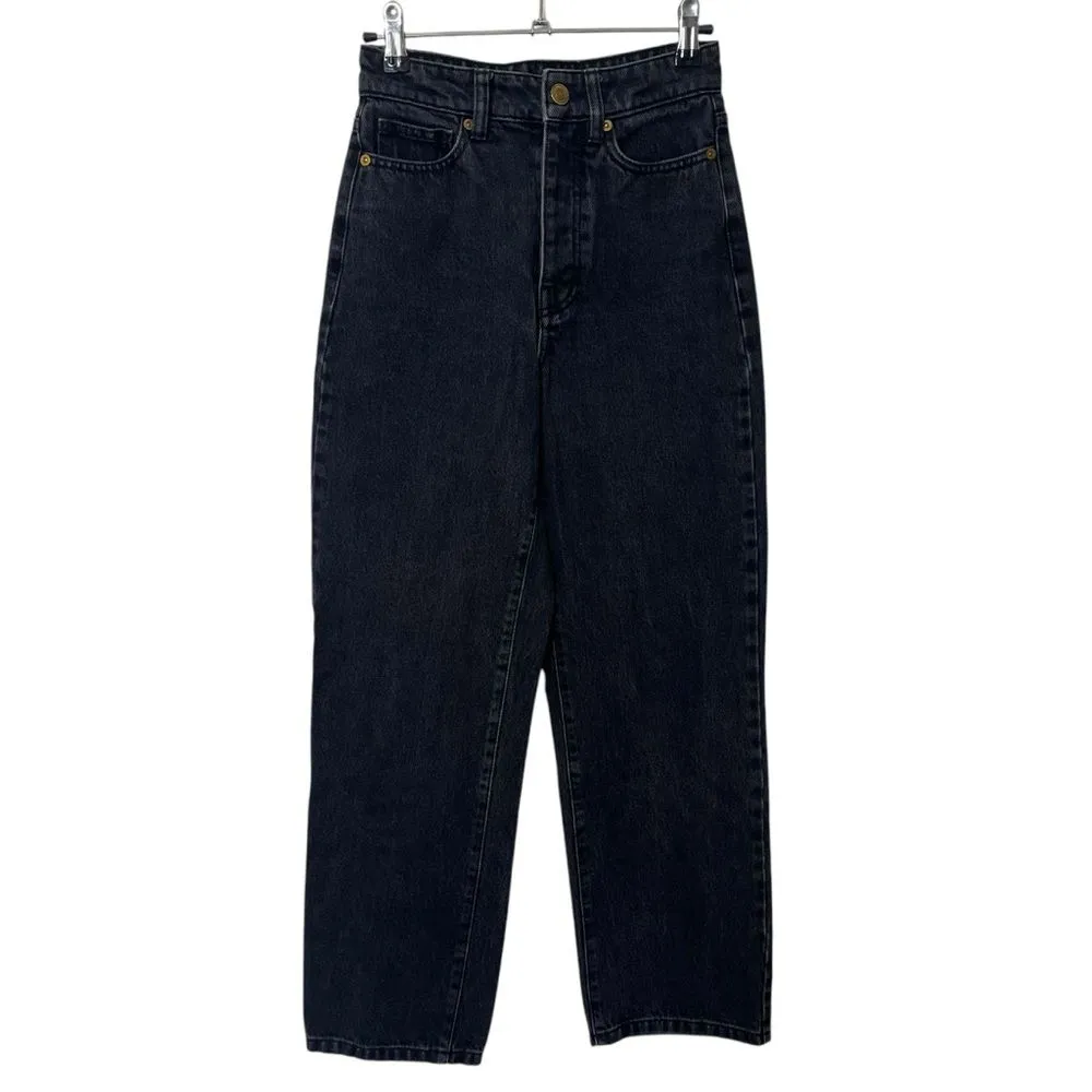 BY MALENE BIRGER Milium Jeans Size XS Black Straight Leg Organic Cotton Minimal - Image 3