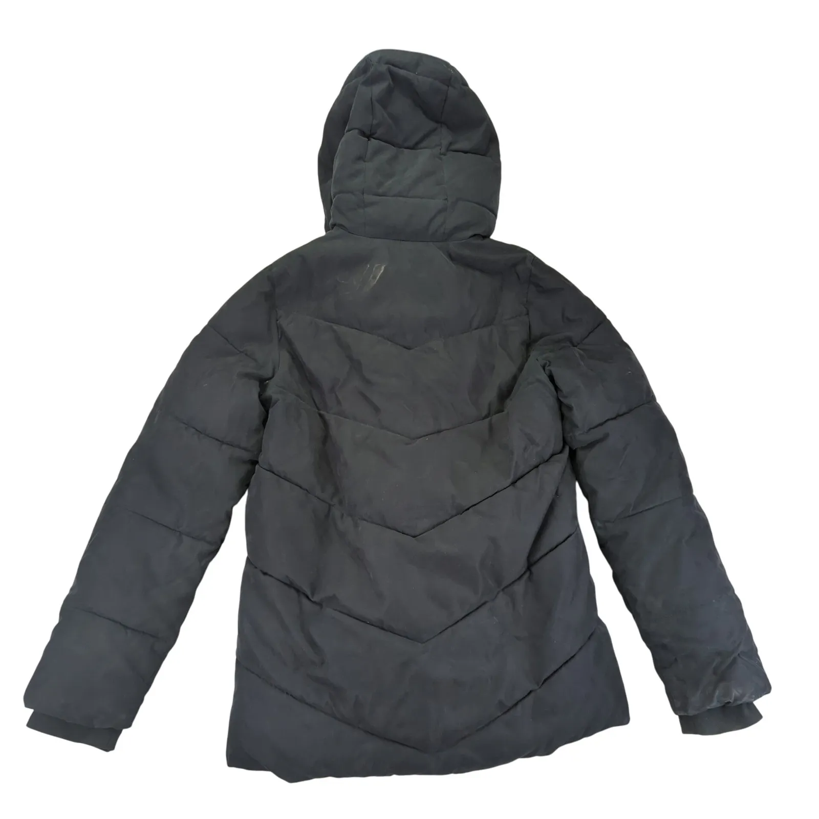 Abercrombie Fitch Ultra Black Puffer Jacket Hooded Wind Water Resistant Small‎ - Image 2
