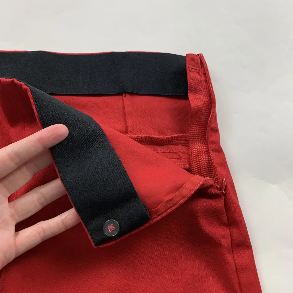 Old Navy Empire Apple Red Stretch Canvas Wow High Rise Skinny Pixie Pant 8 - Image 4