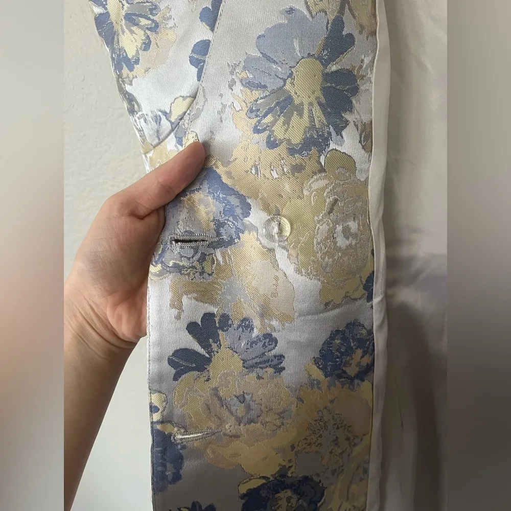 Bardot Floral Jacquard Puffy Long Sleeve Minidress With Buttons Women’s Size 6 - Image 8