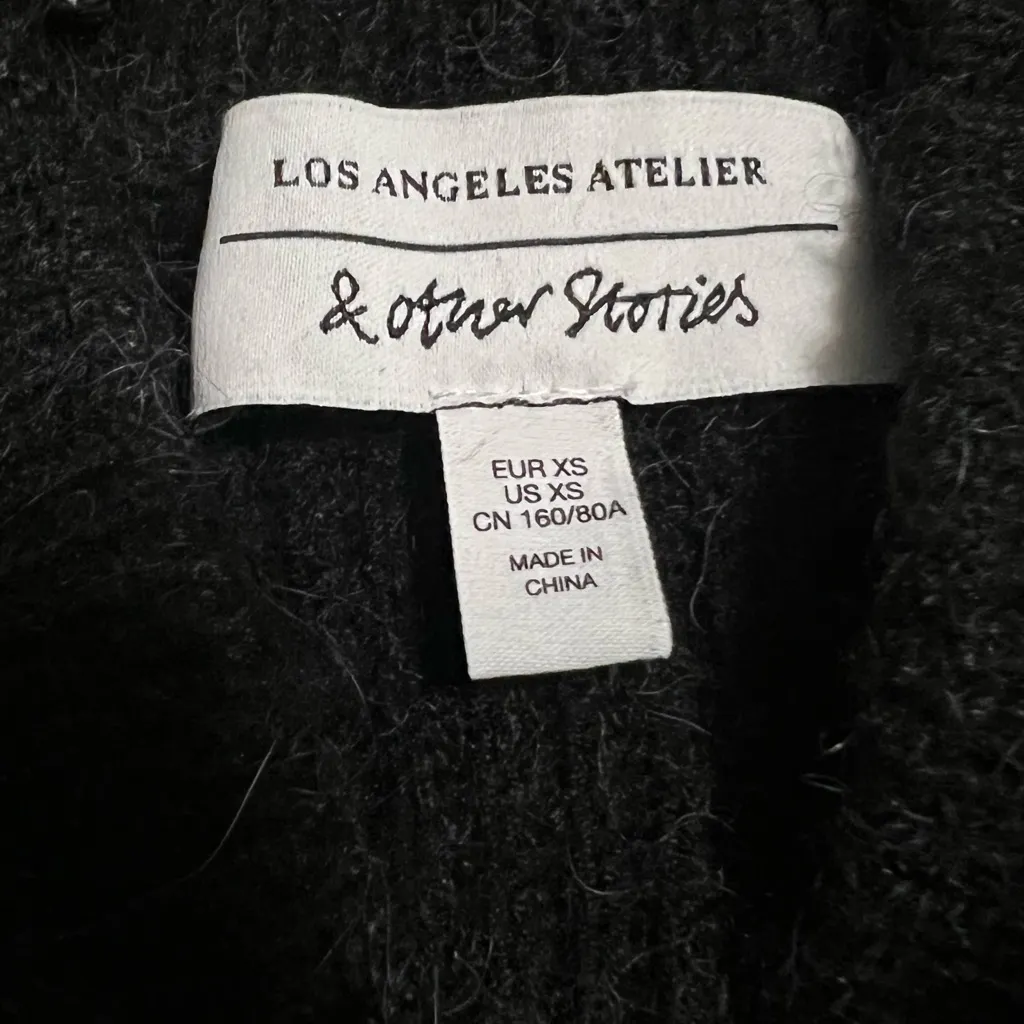 & Other Stories Black Knit Button Top/ Cardigan/Sweater– Alpaca Wool Blend - Image 8