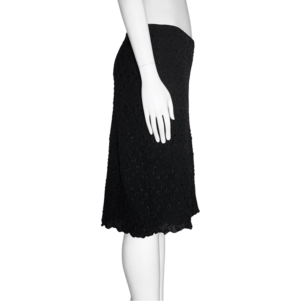 Vintage 90s Y2K Black Embroidered Forever 21 Midi Skirt Medium Whimsigoth Fairy - Image 5