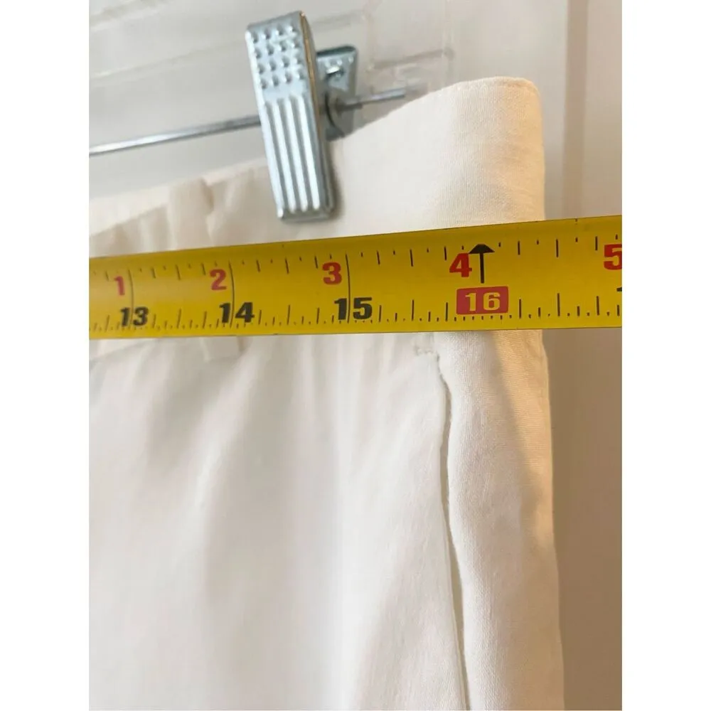 Theory White Linen Blend Wide Leg Women’s Pants Sz 6 - Image 4