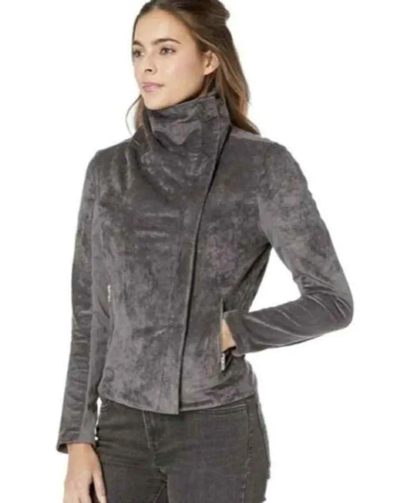 BlankNYC Faux Suede Zip Up Moto Jacket Size Medium - Image 4