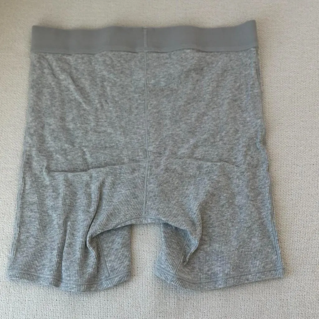 Skims Cotton Rib Boxer in Light Heather Grey, Size Small - Image 8