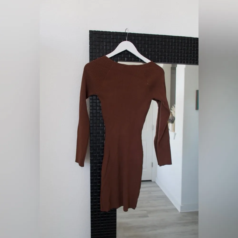 Priceless Brown Ribbed Dress Size L - Image 3